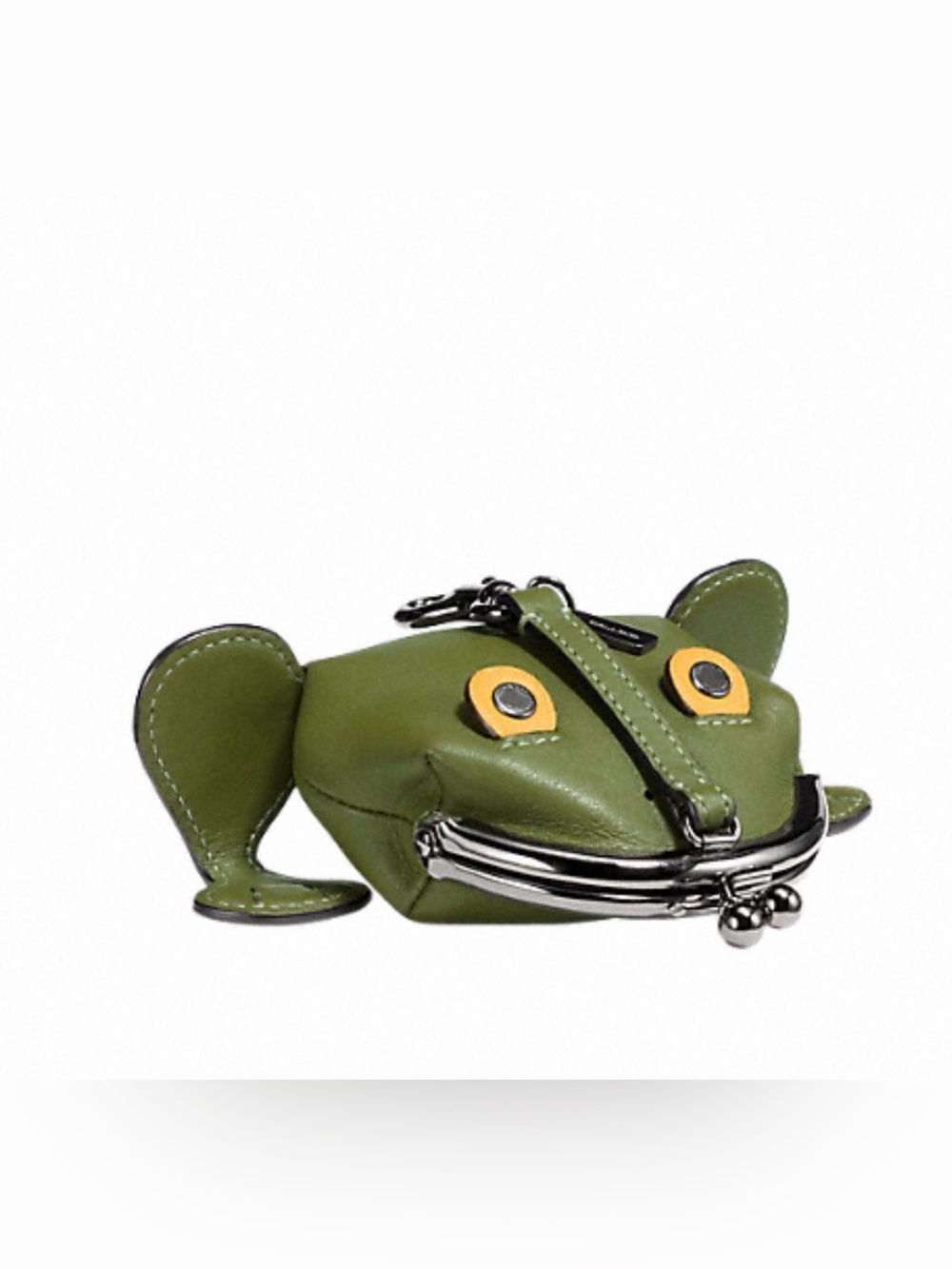 Coach Green leather Froggy Coin Case